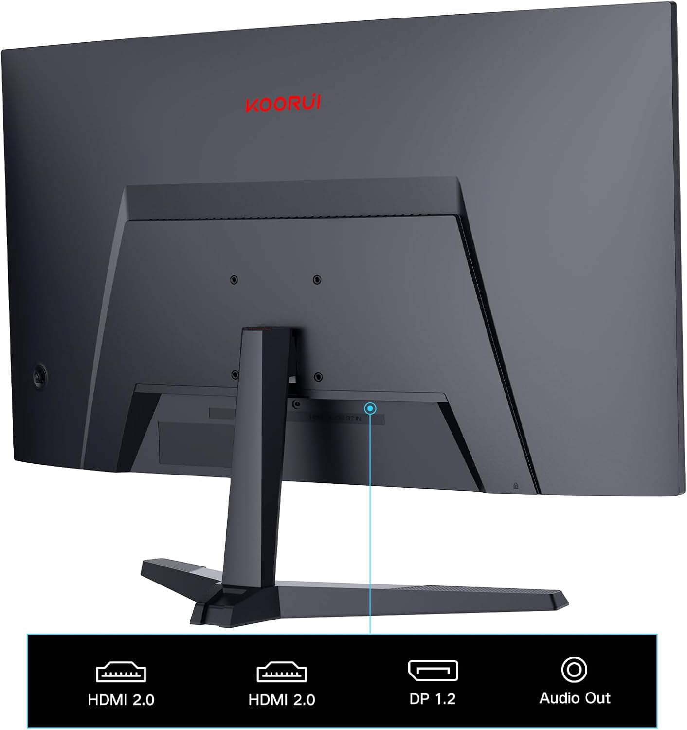 KOORUI 24 Inch Gaming Monitor, 180Hz Curved Monitors, FHD 1080P VA 1ms 1500R PC Monitors with Adaptive Sync, HDMI X2-DP, VESA Compatible, Tilt Adjustable, Eye Care