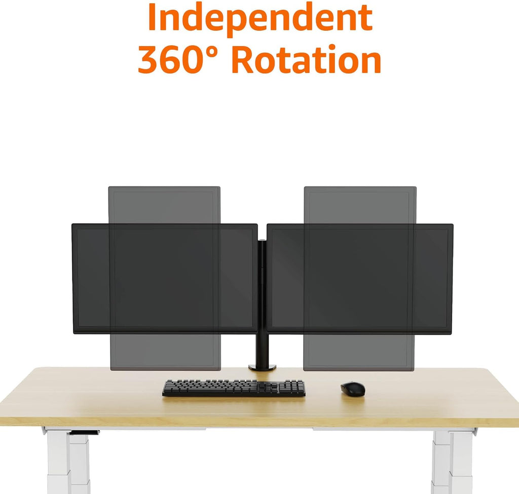 Amazon Basics Single Monitor Stand - Height Adjustable Arm Mount, Steel, Black