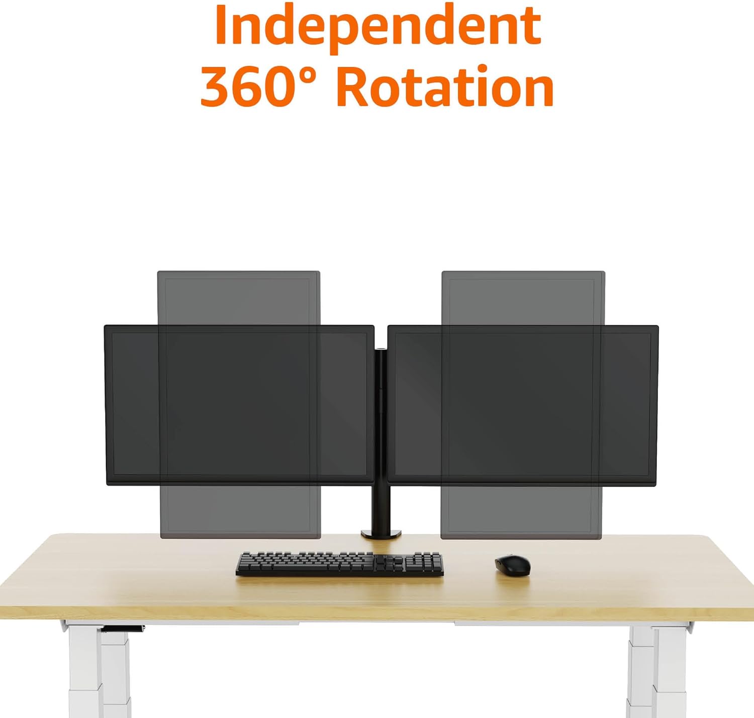 Amazon Basics Single Monitor Stand - Height Adjustable Arm Mount, Steel, Black