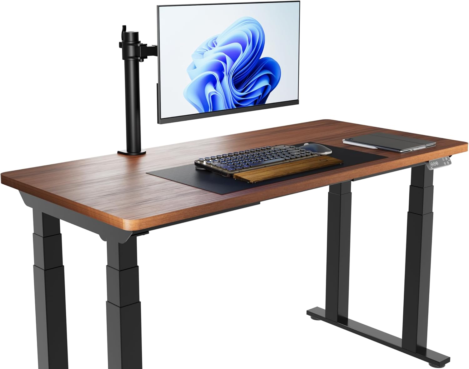 Amazon Basics Single Monitor Stand - Height Adjustable Arm Mount, Steel, Black