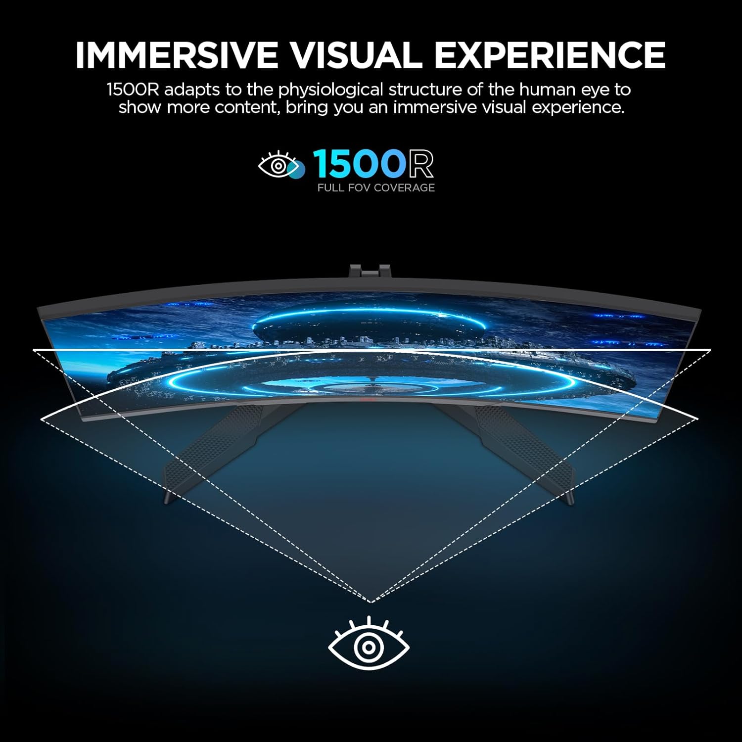 KOORUI 24 Inch Gaming Monitor, 180Hz Curved Monitors, FHD 1080P VA 1ms 1500R PC Monitors with Adaptive Sync, HDMI X2-DP, VESA Compatible, Tilt Adjustable, Eye Care